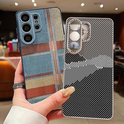 Samsung Galaxy S26 S25 S24 Ultra S25 S23 FE A57 A56 A37 A17 A55 A26 A36 İçin Karbon Fiber Dokuma Desenli Manyetik Telefon Kılıfı Kapak