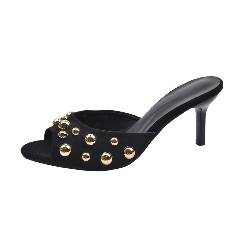Zomer Hoge Hak Sandalen Met Velours Bovenkant Voor Dames Casual Chique Kleding