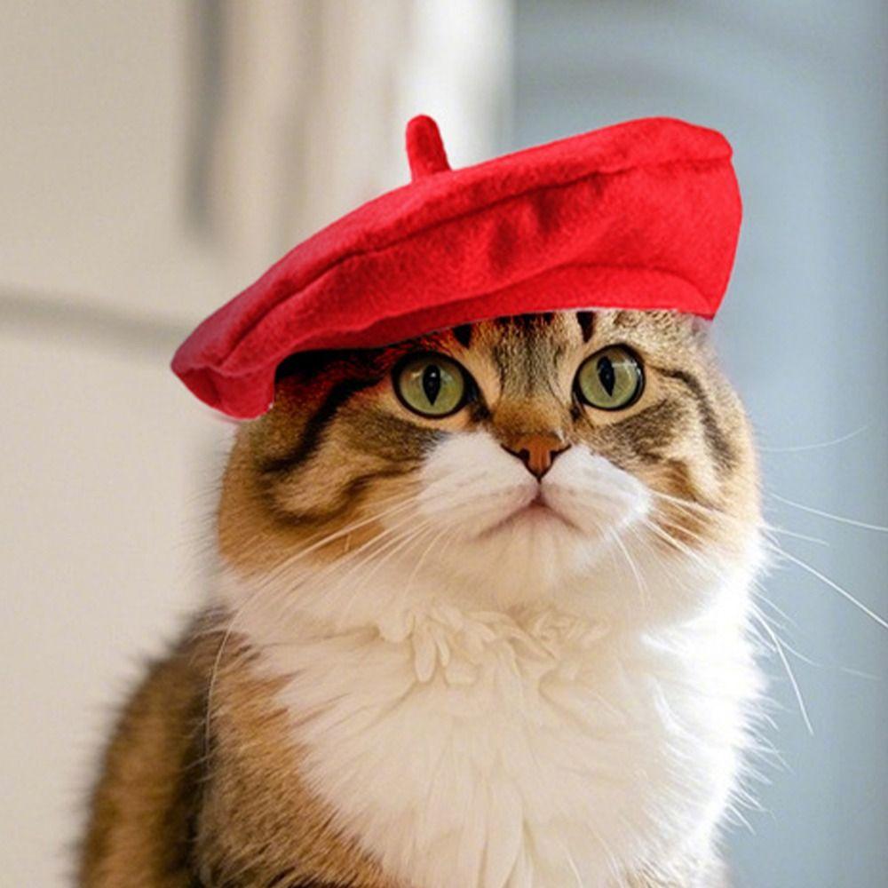 Fashionable Cat Beret Hat Cute Pet Headwear Durable Cat Sunscreen Hat  For Cat Dog