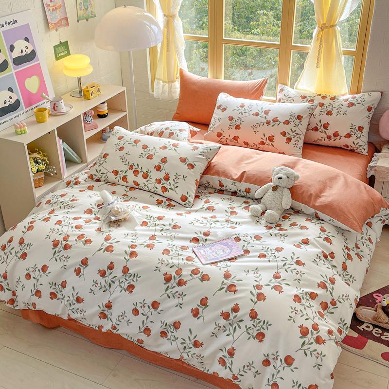 Elegant Blue Floral Pattern Duvet Cover Set 100% Cotton Soft Skin Friendly Queen Size Bedding Set Comforter Cover Pillowcases
