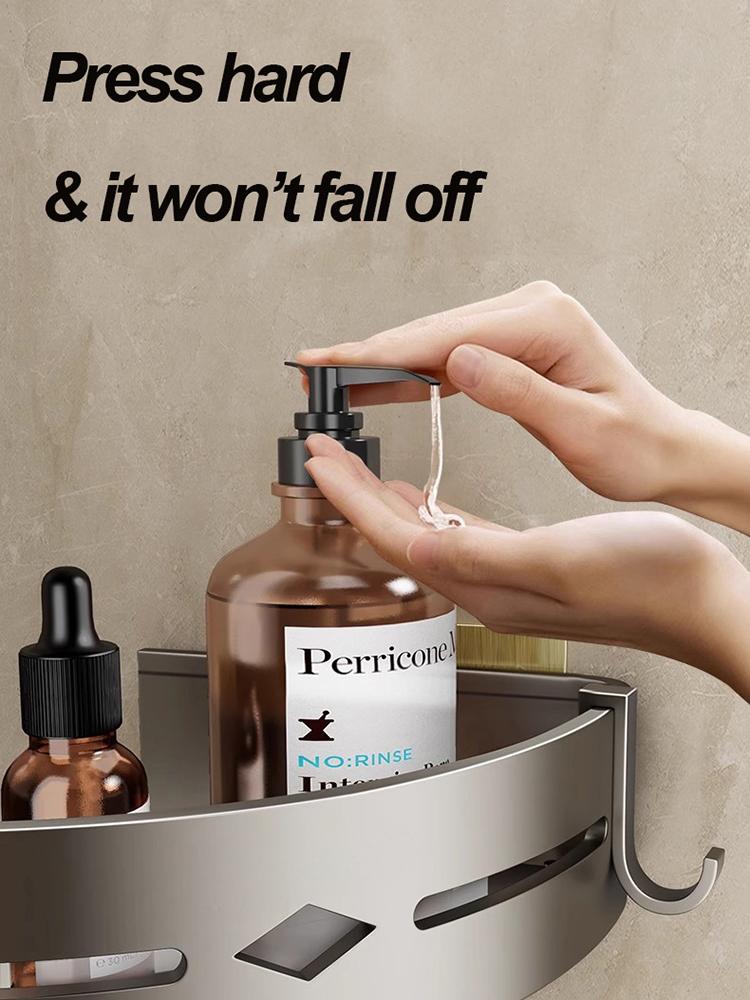 Adhesive Metal Storage Shelf Wall Bath Shelves Hanging Organizers No drilling Storage Rack Shampoo Holder For Bathroom Kitchen