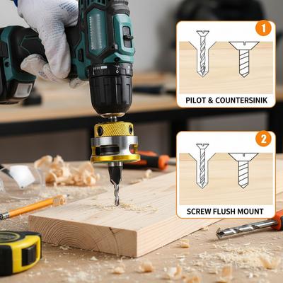 Adjustable Depth Countersink Drill Bit Efficient Drilling Durable Alloy Smooth Drilling Step Drill Clean Tapered Holes 5pcs/set