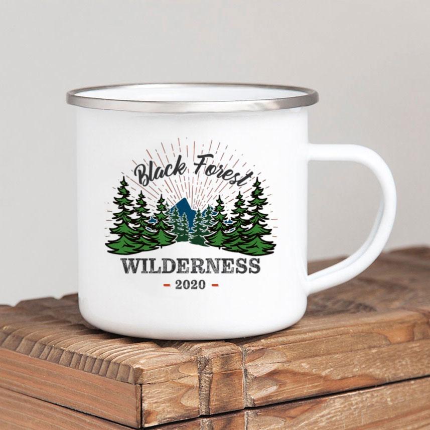 Caneca de café esmaltada Forest Camp Adventure Together Camping Cup Ideia de presente para campista Canecas de fogueira ao ar livre Festival ao ar livre Viagem