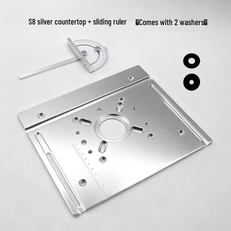 S8 Aluminum Alloy Trimmer Workbench with Reverse Plate, Fence, and Push Ruler for Woodworking and Carving