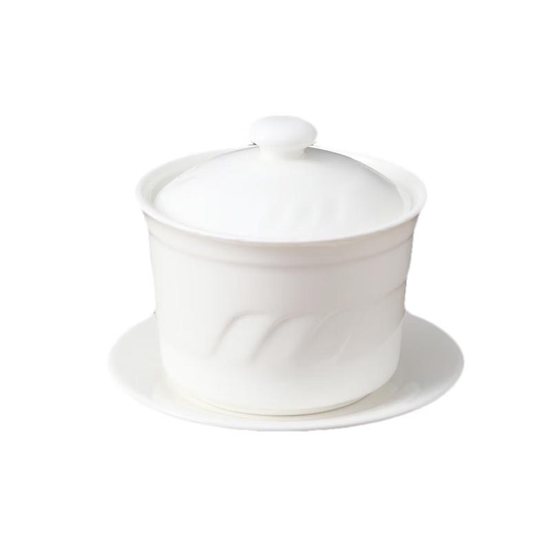 Homeglen Ceramic Double Boiler Dessert Stew Pot with Lid