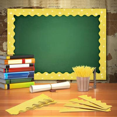 Geschulpte Bulletin Board Rand Levendige Kleur Eenvoudige Installatie Glanzende DIY Decoratieve Rol Bulletin Board Rand