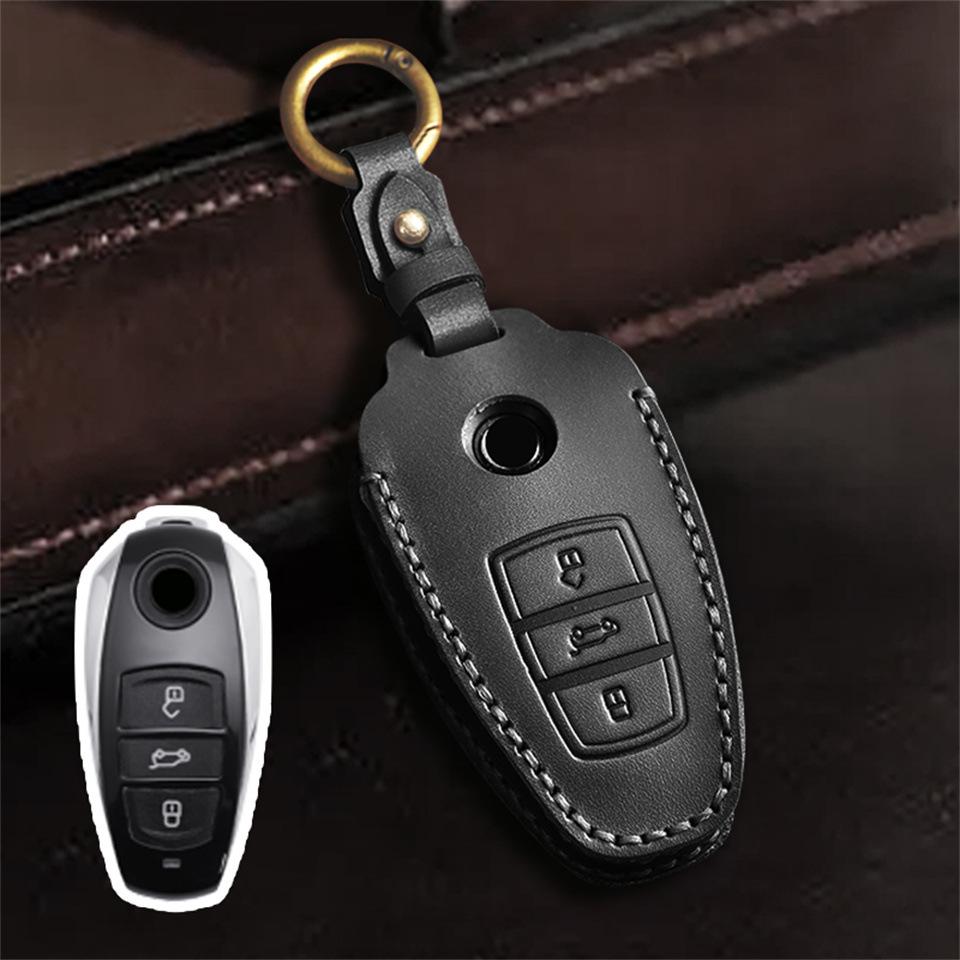 Cowhide Key Cover & Chain for Volkswagen Touareg (2013-2017)