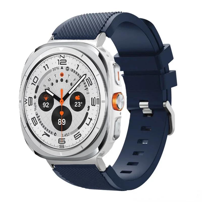 Silicone Strap For Samsung Galaxy Watch Ultra 2026 47mm Stripe Texture Replacement Band For Samsung Watch 8/8 Classic Accessory