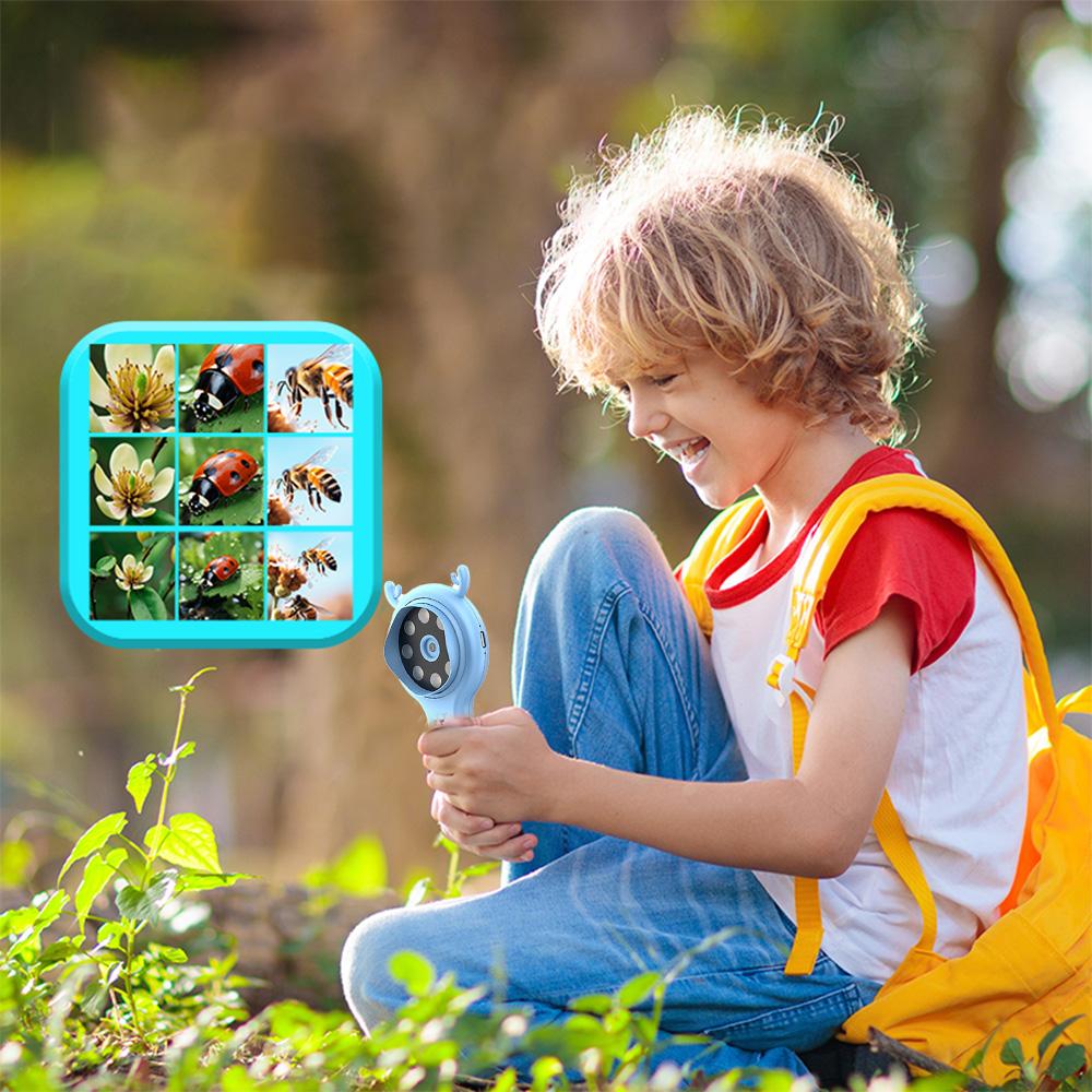 500X Pocket Handheld Microscope Children Microscope With Game Mode 8 LED Electric Magnifier Mini 2 Inch IPS Screen Microscope