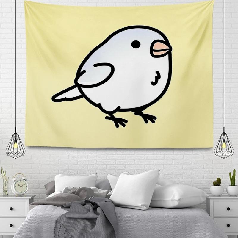 

Гобелен для гостиной, спальни, милый рисунок с изображением птиц из мультфильмов, модный домашний декор, гобелен 100x75cm