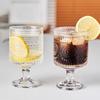 Patterned Short-footed Glass Coffee Cups