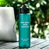 Gradient Two-Color Large Capacity Fitness Straw Cup - Portable Handheld Water Bottle with Scale
