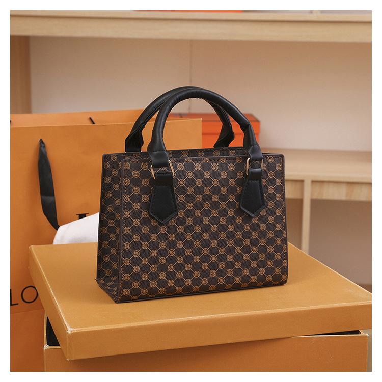 

Fashion Flower Print Small Top-handle Bags For Women Casual Square Crossbody Shoulder Bag Ladies Handbags For Daily Use & Gift чорний
