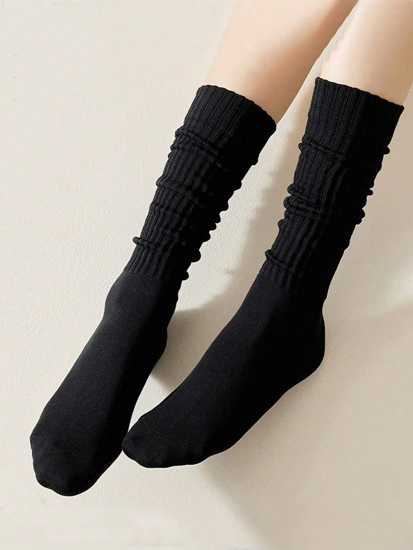 

1/6 Pairs Women Mid-Calf Socks Thick Thermal Knit Calf Socks Cute Long Loose Slouch Socks Spring Autumn Winter Warm One Size