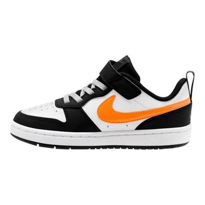 Court Borough Low 2 PS White Black Orange Kids Sneakers Dark-Smoke-Grey Total-Orange BQ5451-115