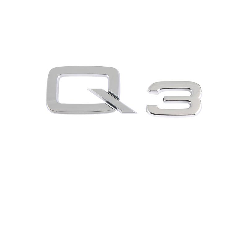 3D Letters Numbers Emblem for Audi A3 A4 A5 A6 A7 A8 Q2 Q3 Q5 Q7 Car Trunk Lid Nameplate Badge Logo Sticker Chrome Glossy Black