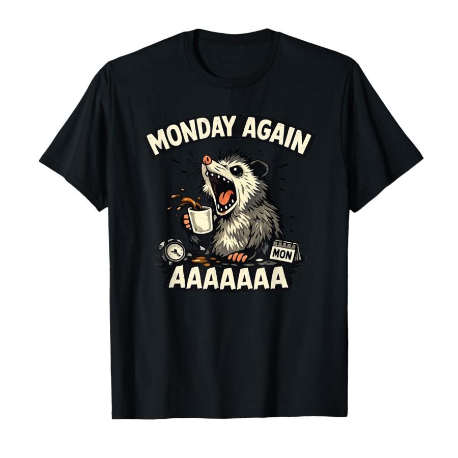

Screaming Possum Funny Opossum Meme Monday Humor T-shirt For Men Women 100% Cotton T Shirts Short Sleeve Tops 0306-1 - Men s ... S разноцветный
