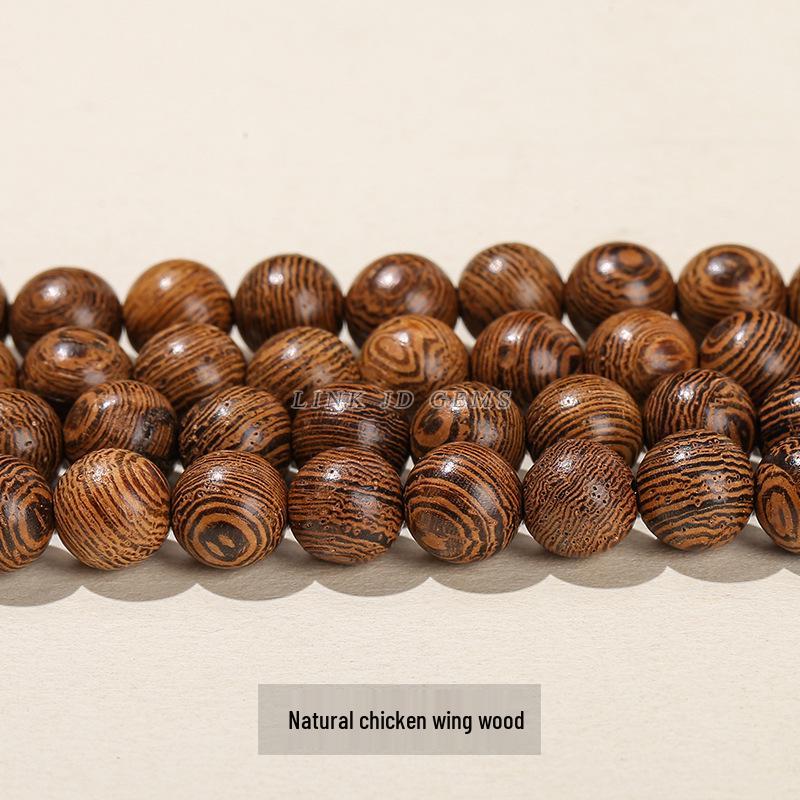Golden Sandalwood Round Beads - Loose Wooden Beads for DIY Buddhist Jewelry & Accessories