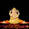 1 Piece PolyResin Gold Color Premium Decorative Lord Ganesha Statue & Idols for Home, Office, and Pooja, for Festivals, Weddings