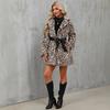 New Women's Imitation Fur Top Women's Plush Casual Warm Leopard Print Jacket