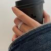 Korean Retro Geometric 925 Silver Plated Open Ring for Women