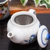 Waza no Kura Stylish Kutani Ware Teapot with Sparrow Design and Tea Strainer - High-Quality Ceramic Japanese Tableware - Made in Japan