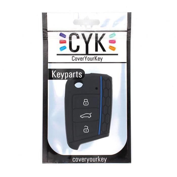 VB Coque De Protection En Silicone Pour Clé De Voiture 3 Boutons .Schwarz Blau 2611