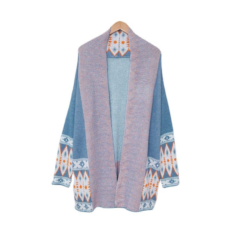 Strickmuster Mittellanger Cardigan-Pullover