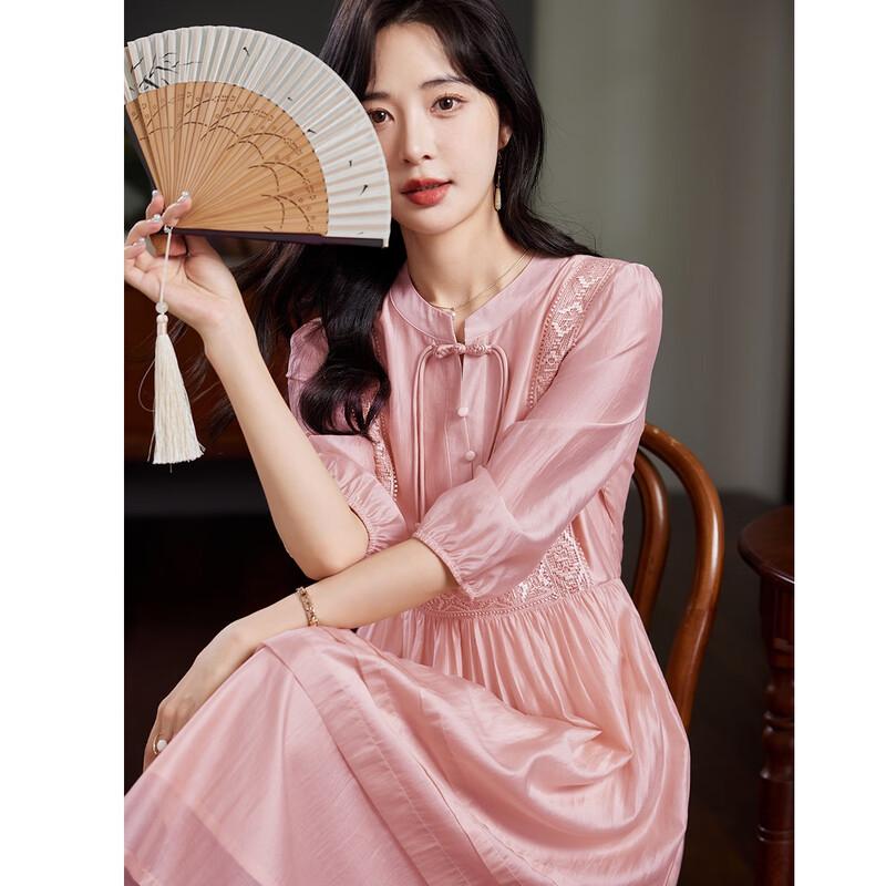 

Demana New Chinese Style Elegant Lyocell Maxi Dress M