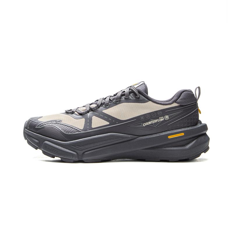 New LiNing CF Tracing Cushioning, Balance, And Rebound Low top Hiking Shoes Unisex Black Gray AHTV027-2