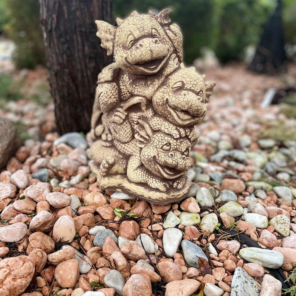 Dragon family sculpture concrete dragon family figure