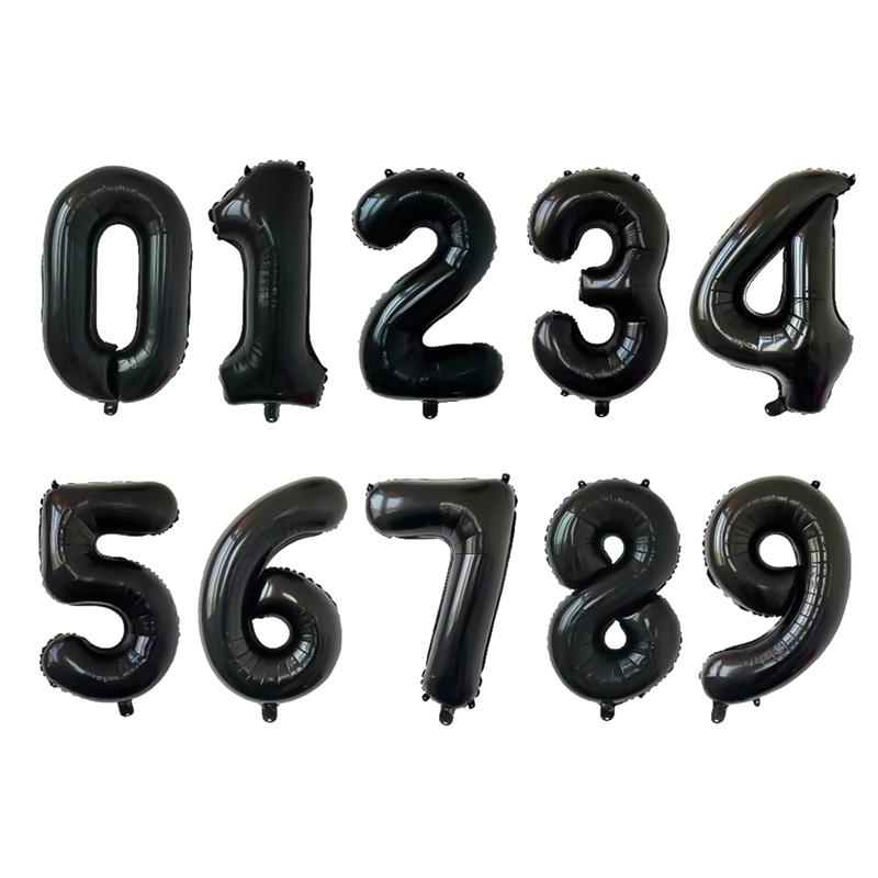 32 "Black Digital Balloon Beauty Thin Version Aluminum Film Balloon Birthday Party Balloon
