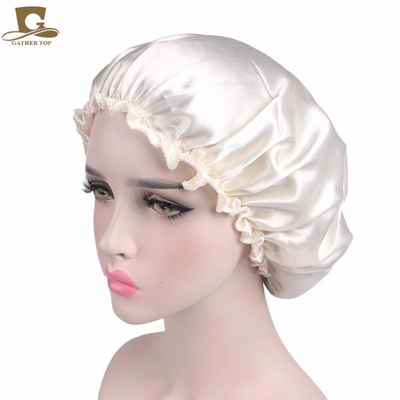 Luxurious Satin Sleep Night Cap For Curly Hair Beauty Salon Head Cover Bonnet Hat