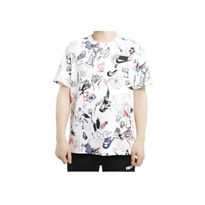 Camiseta de Manga Corta Blanca de Algodón Holgada Cómoda Transpirable para Hombre Tops CK3013-100