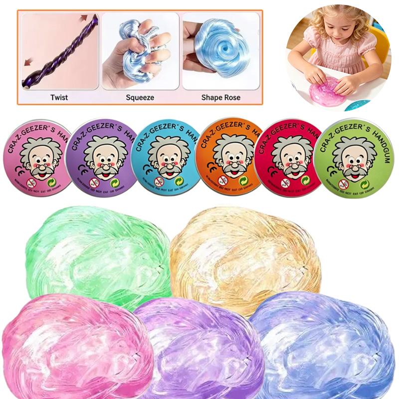 Topmix Light Colorful Non-Newtonian Liquid Decompression Toys For Children Transparent Elastic Modeling Compound Non Toxic Creative Crafts