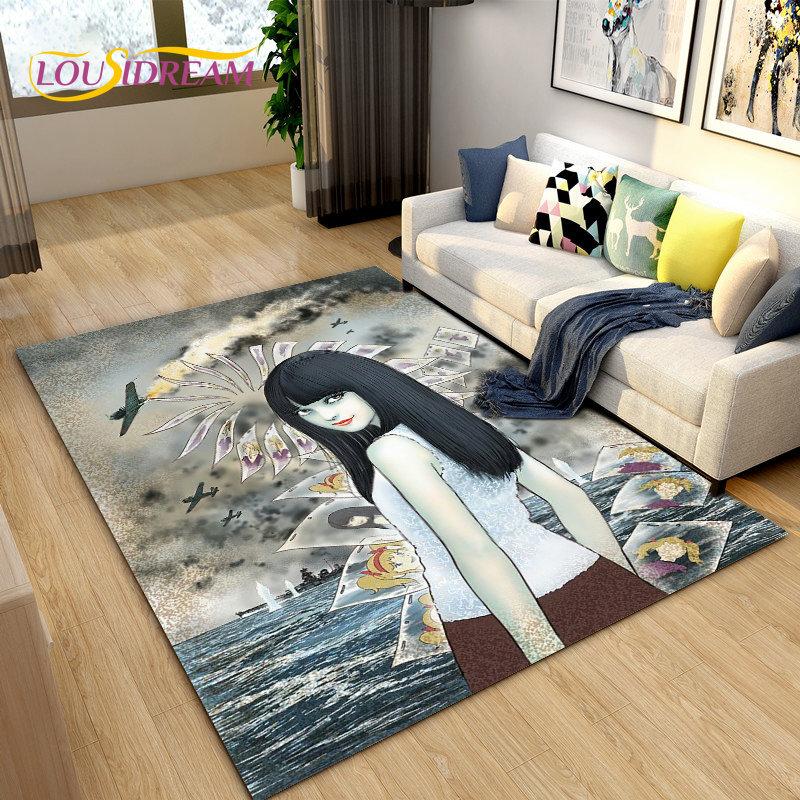 Junji Ito Tomie Kawakami Ghost  Area Rug Large,Carpet Rug for Living Room Bedroom Sofa Doormat Decoration,Kid Non-slip Floor Mat