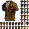 European And American Men's Vintage Top Digital Printing Short Sleeve Tops