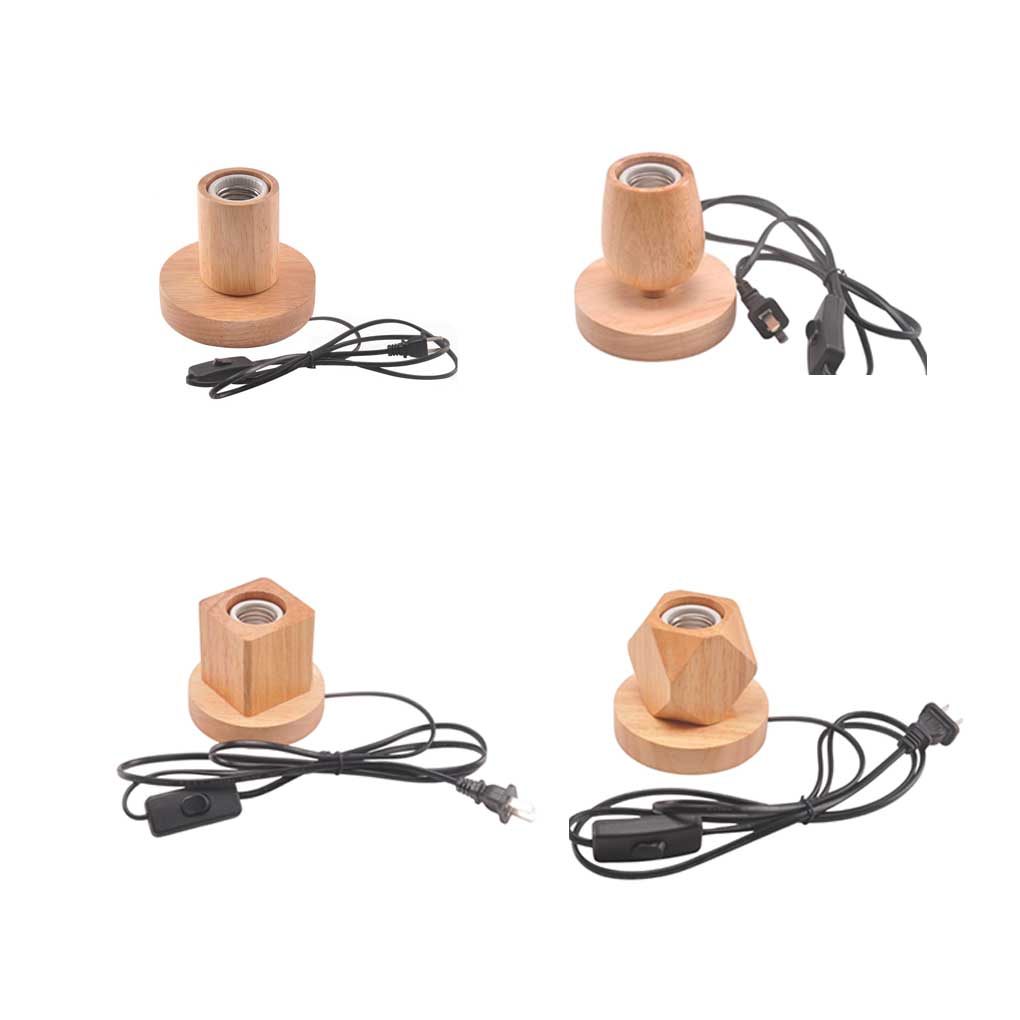 Wood Lamp Base Decoration Holder Home Bedroom Living Room Table Desk Bedside Night Light Stand Lighting Accessories