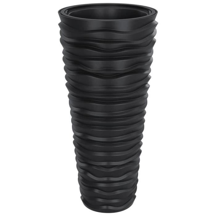 VidaXL Jardinière et intérieur amovible anthracite aspect rainuré 364690