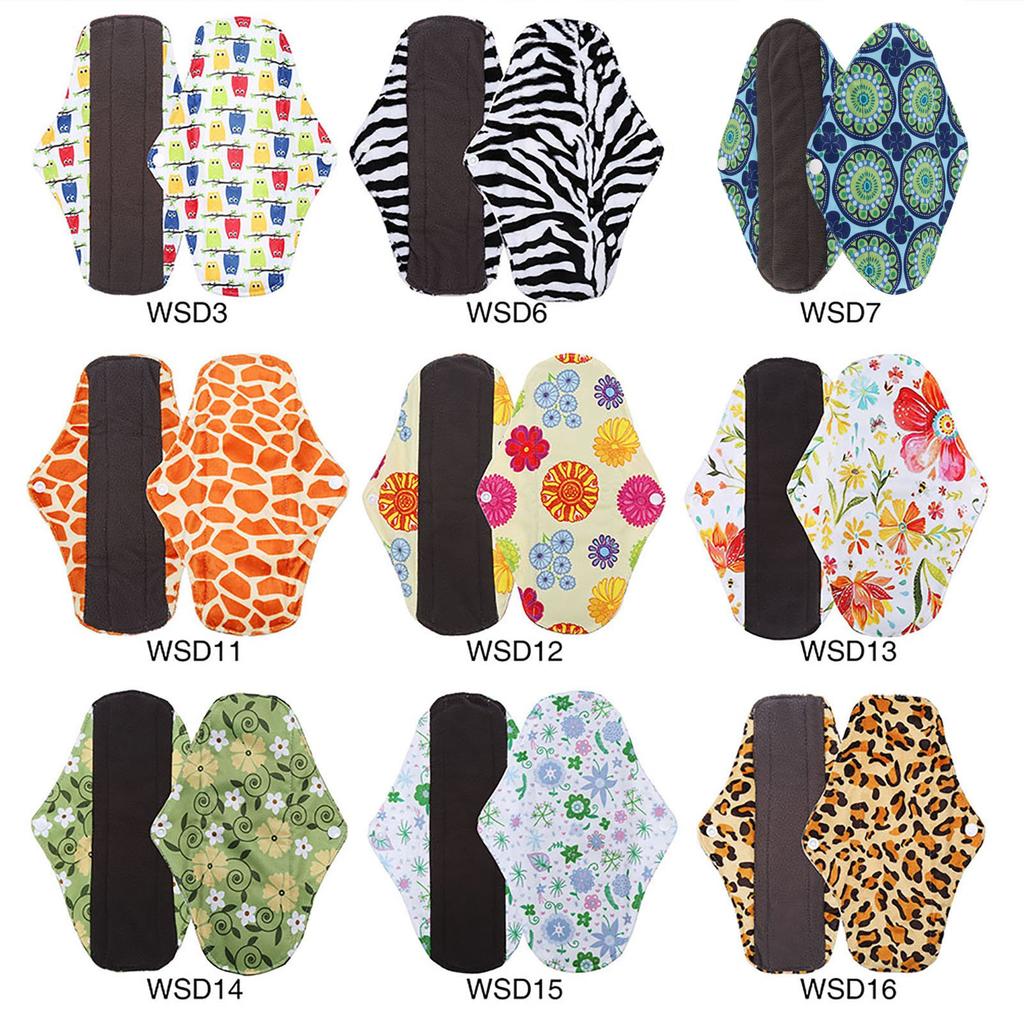 9 Types Women Reusable Washable Panty Liner Bamboo Charcoal Cloth Sanitary Menstrual Mama Pad