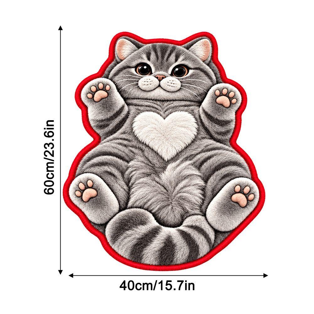 Soft Cat-Shaped Area Rug 2D Bedside Door Mat Cute Entryway Floor Mat  Home Decor