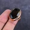 Drahokam kouřový topaz Ručně vyráběný měděný šperk Prsten Velikost 8