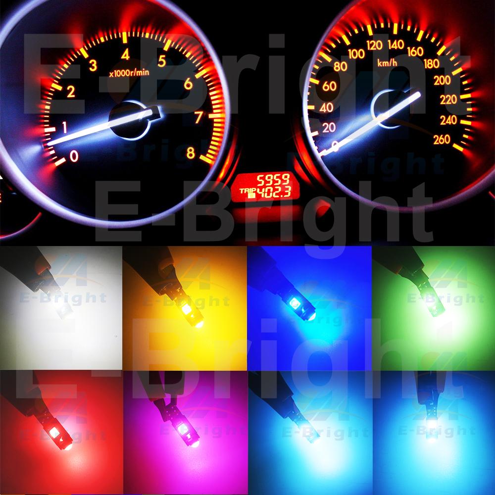10PCS T5 W3W PCB 3030 3 Led Car Dashboard Bulbs Warming Instrument Lights Indicator 12V DC White Ice Blue Red Green Amber Pink Dome Lights 6