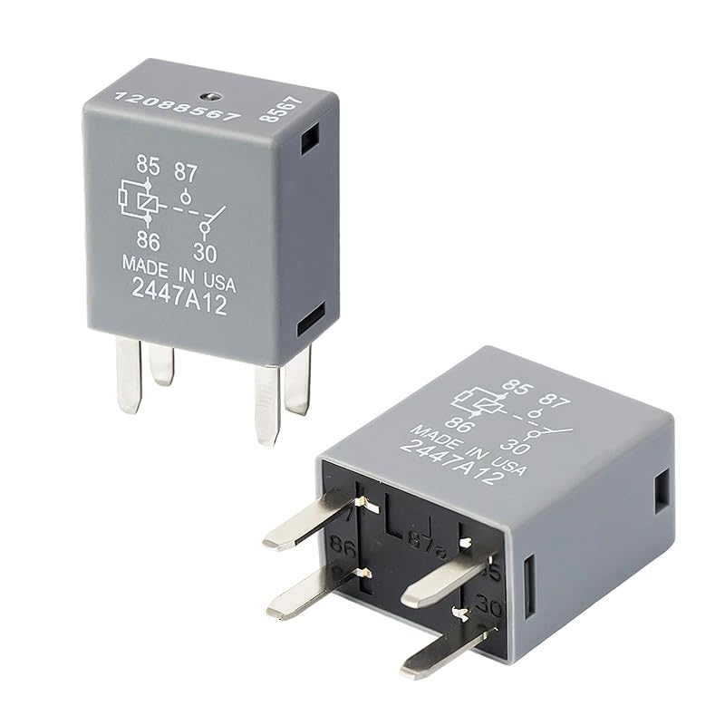 4 Pcs 12088567 8567 Automotive Relay - 12VDC 30A 4-Pin, High-Performance Automotive Relay 12088567 Fit For Buick, Cadillac, Chevrolet, GMC - OEM