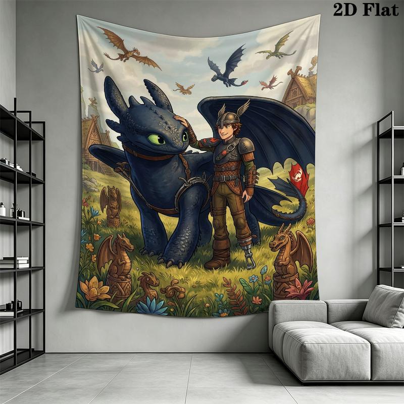 Come Allenare un Drago Arazzo da Parete Appeso Estetico Coperta in Tessuto Stampato Arazzi Decorativi per Camera da Letto Soggiorno Arredamento per la Casa