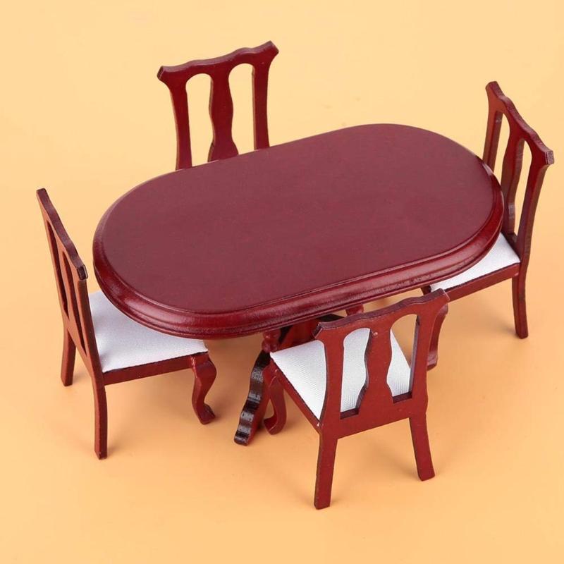 Doll House Chair Table Model Dining Set Realistic Table Dollhouses Chair Realistic Play Chair Realistic 1:12 Model Toy