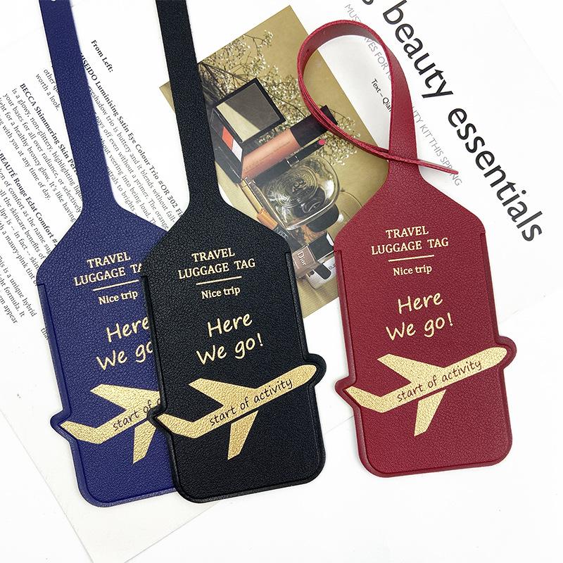Popular Personalized PU Leather Airplane Luggage Tag and Boarding Pass Identifier