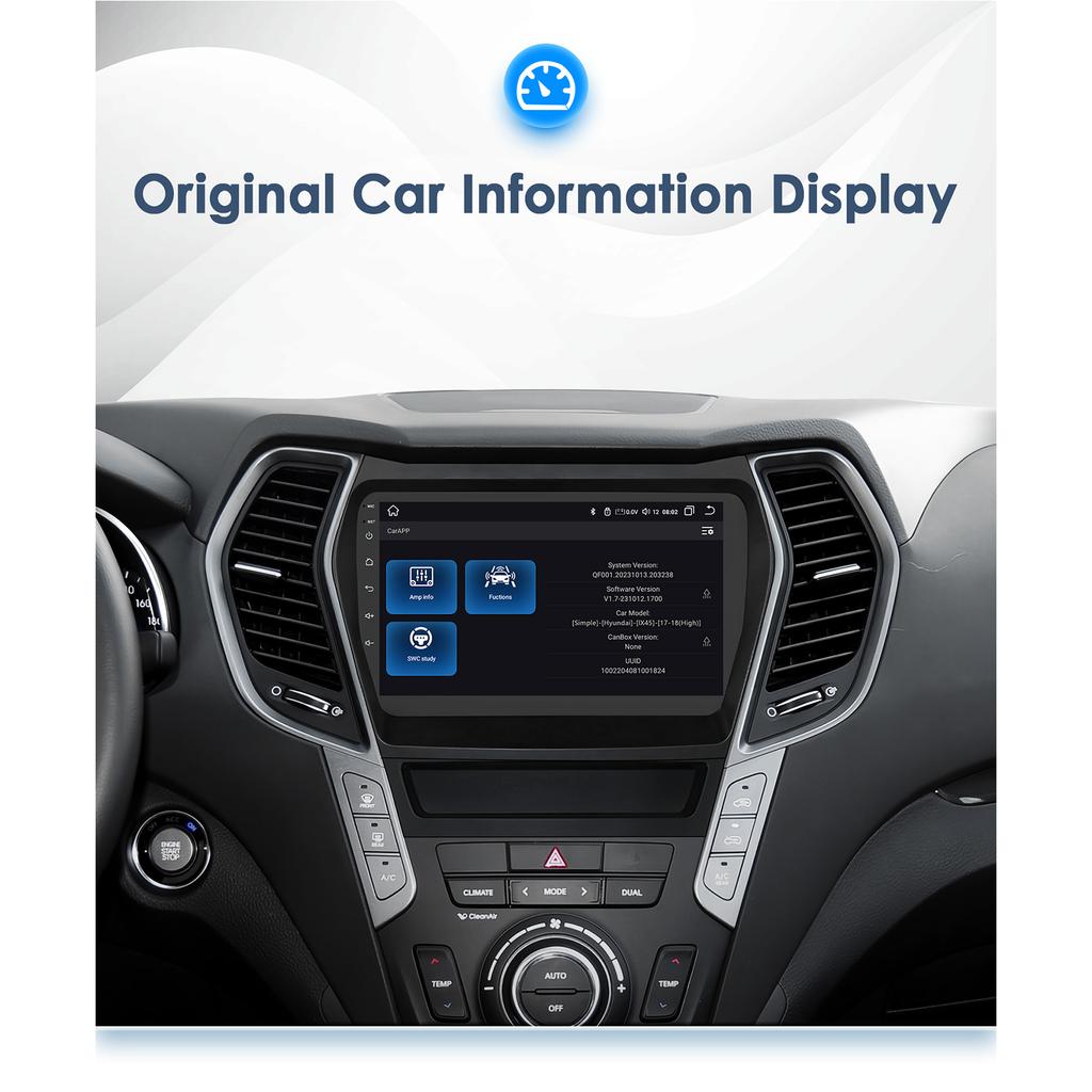 Ossuret Carplay 4G LTE 2 Din Android 12 Car Radio Multimedia Video Player for Hyundai Santa Fe 3 2013-2017 IX45 Navigation intelligent RDS GPS Stereo