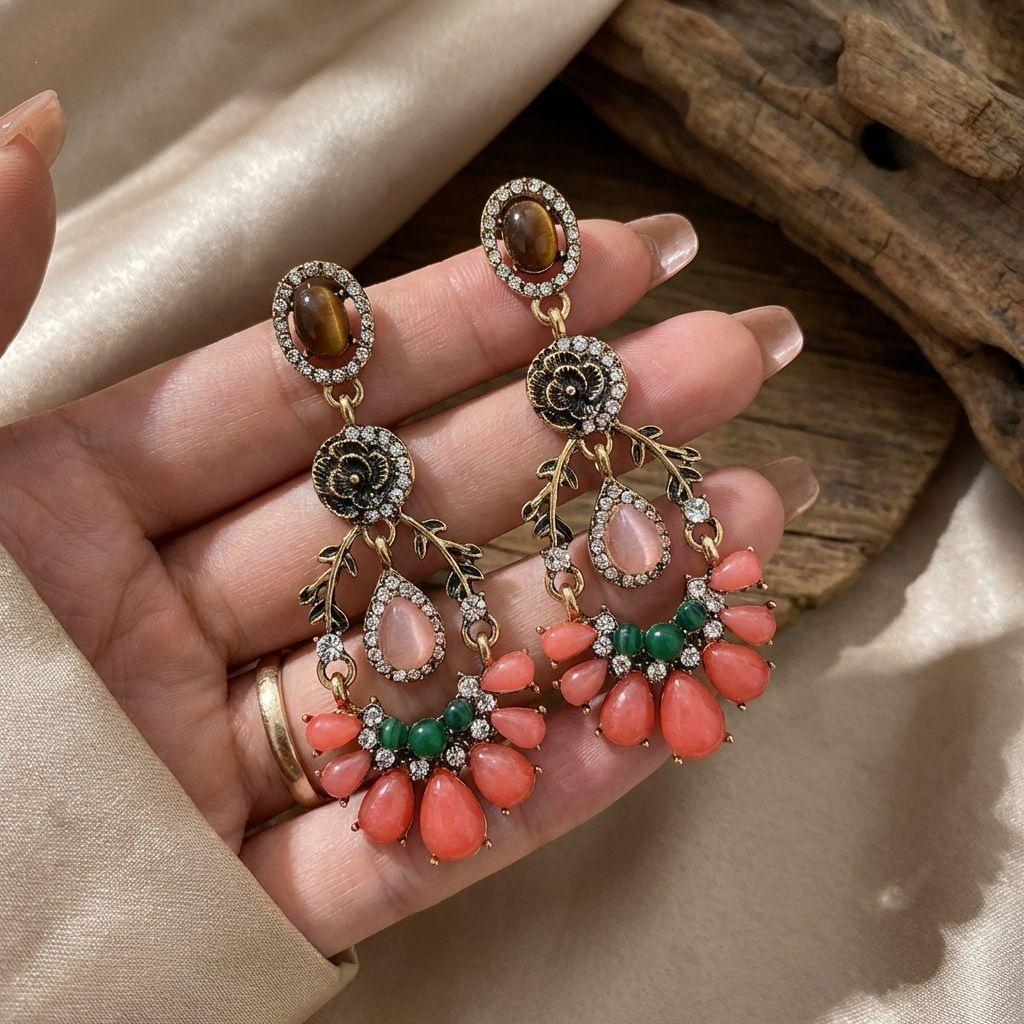 Silver Needle Rhinestone Tassel Earrings - Unique Retro Crystal Luxury French Studs