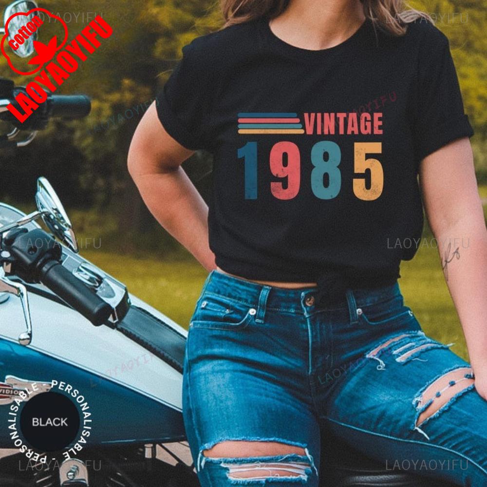 1985 Vintage Graphic T Shirts 1985 T Shirt 40th Birthday Men Women Back In Cotton Shirt Vintage 80s Tshirt Gift Shortsleev